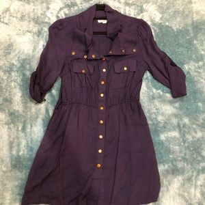Navy button up dress